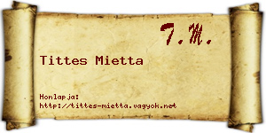 Tittes Mietta névjegykártya